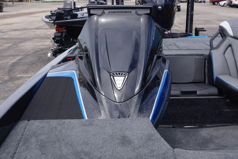 Slide: The Image of 2026 Skeeter ZXE21 boat with sleek design and modern seating. - 12