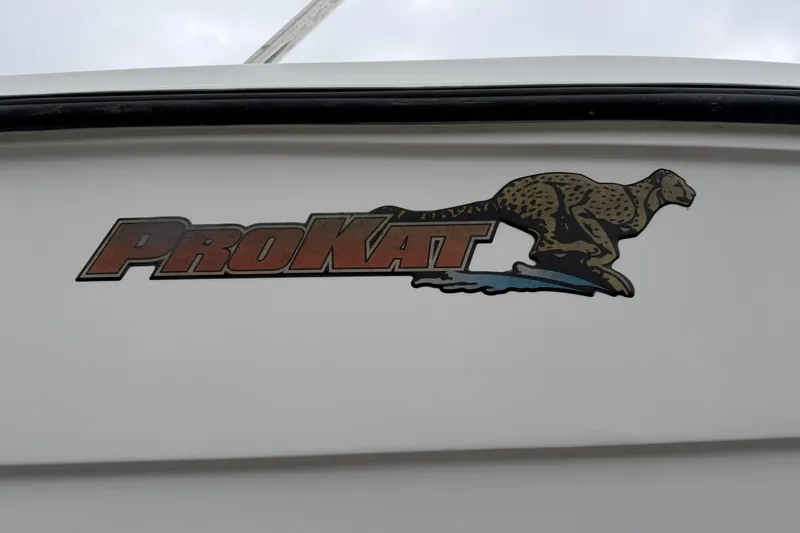 Slide: The Image of ProKat logo on 2004 Pro Sports 2660 WA ProKat boat, featuring a cheetah graphic. - 22