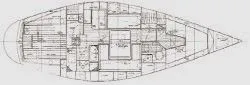 Slide: The Image of 1984 Wauquiez Pretorien sailboat layout plan. - 18