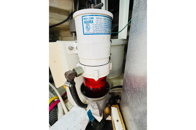 Slide: The Image of Racor diesel fuel filter in 2006 Carver 46 Voyager engine room. - 107