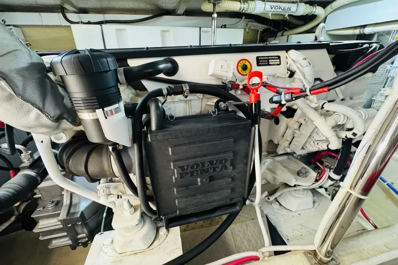 Slide: The Image of Engine compartment of a 2006 Carver 46 Voyager with Volvo Penta components. - 95