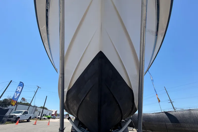 Slide: The Image of 1994 Grady-White Sailfish 272 boat hull on display, viewed from below. - 12