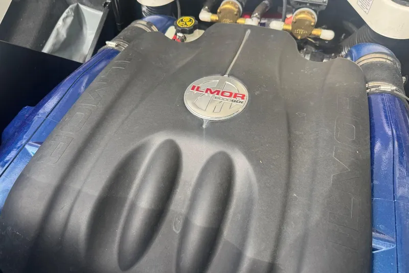 Slide: The Image of Ilmor engine in a 2017 MasterCraft X26 boat, showcasing performance components. - 11