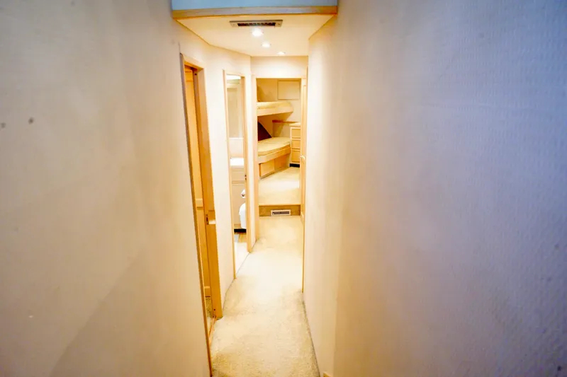 Slide: The Image of Narrow hallway inside a 1991 G&S 58 yacht, leading to cozy cabin rooms. - 39