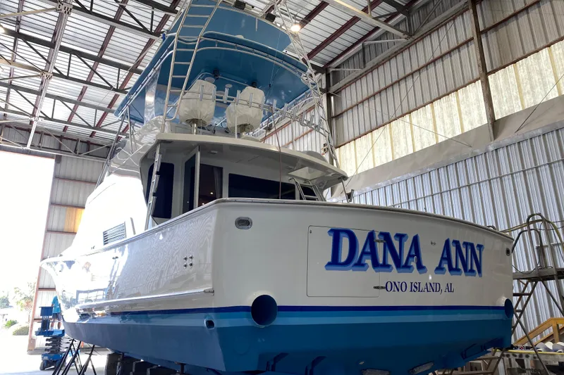 Slide: The Image of G&S 58 yacht "Dana Ann" in a boatyard, Ono Island, AL, 1991 model. - 63