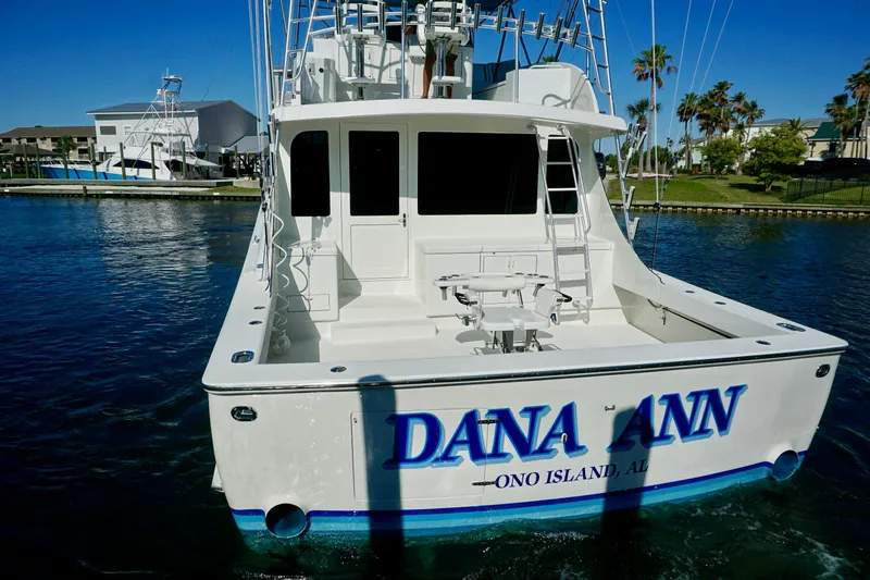 Slide: The Image of G&S 58 yacht from 1991, named "Dana Ann," docked at Ono Island, Alabama. - 9