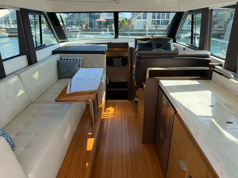 Slide: The Image of Interior of 2017 Tiara Yachts C39 Coupe with elegant furnishings. - 4