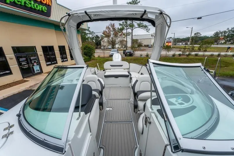 Slide: The Image of 2026 Crowline 290 XSS boat interior with sleek seating and modern design. - 13