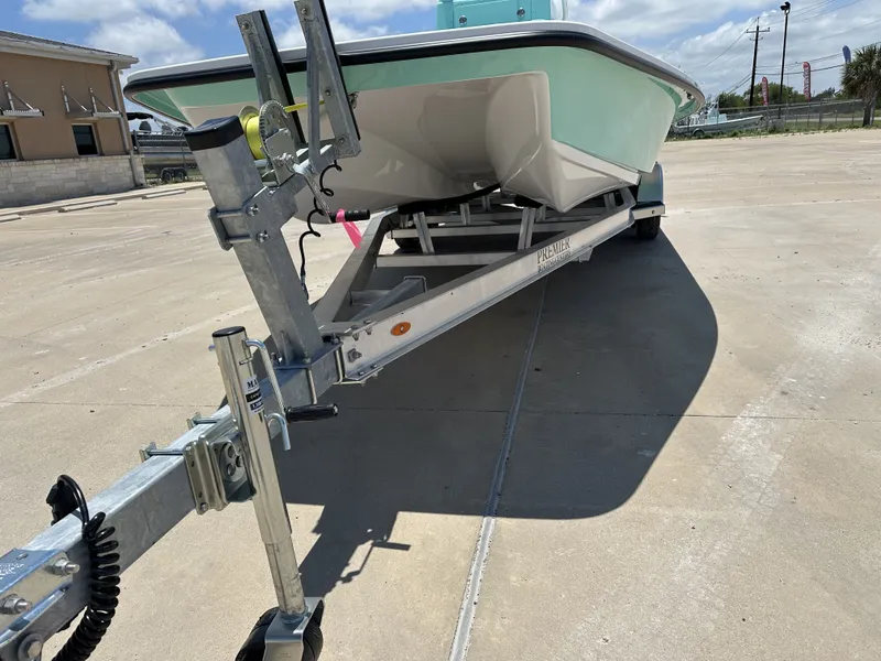 Slide: The Image of 2026 Shoalwater 23' Catamaran on trailer, side view. - 10