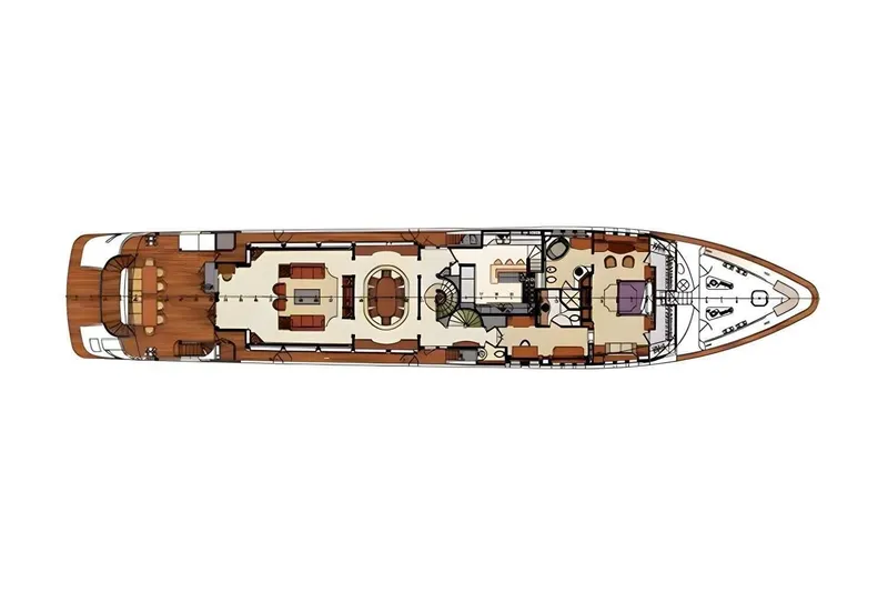 Slide: The Image of Deck layout of 2003 Trinity Yachts Motoryacht, showcasing interior design and amenities. - 48