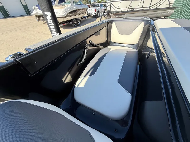 Slide: The Image of Interior of a 2023 Heyday WTSurf boat, modern upholstery. - 36