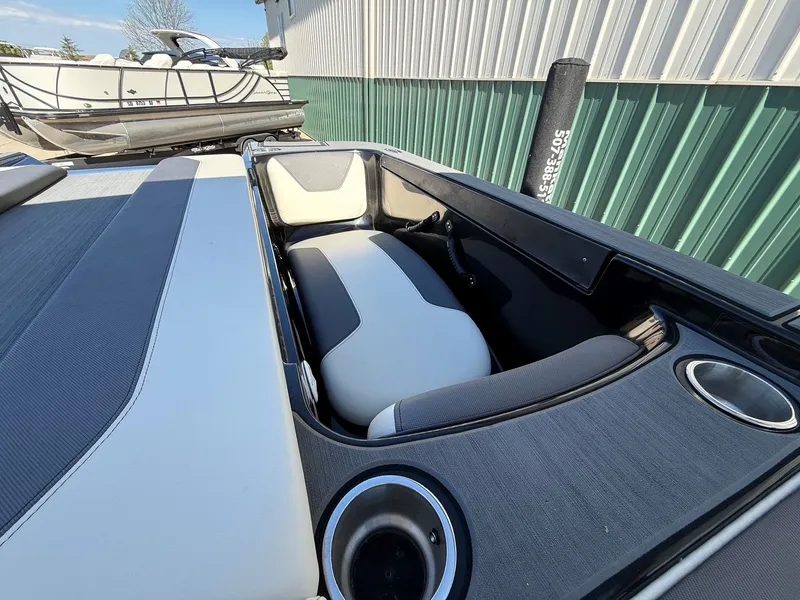 Slide: The Image of Interior of a 2023 Heyday WTSurf boat with modern seating. - 39