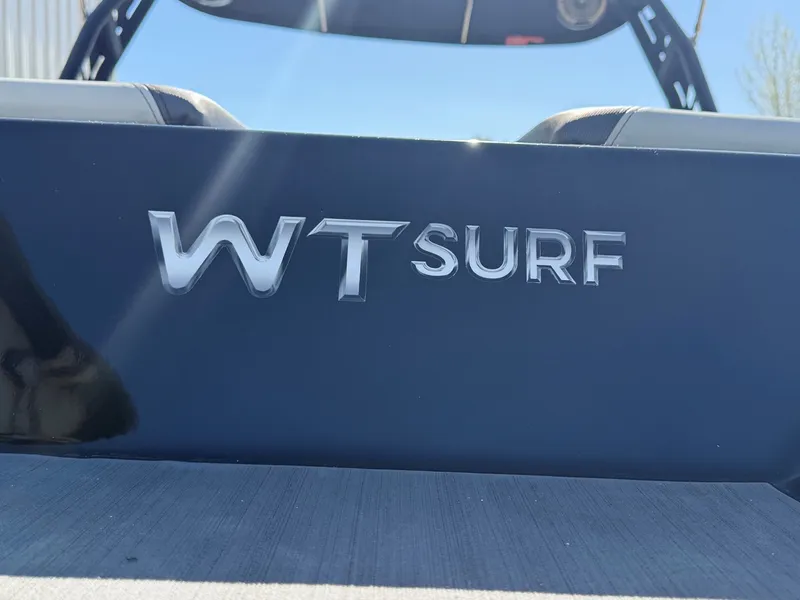 Slide: The Image of 2023 Heyday WTSurf boat logo on dark background. - 5