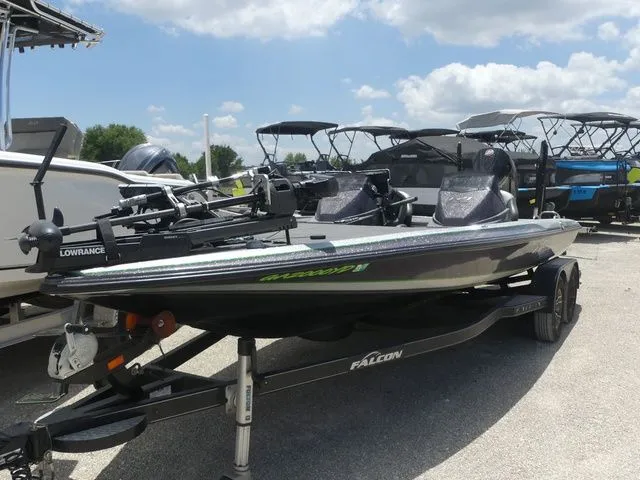 The Image of 2022 Falcon Bass Boats F21 TE on trailer, ready for the water. - 1