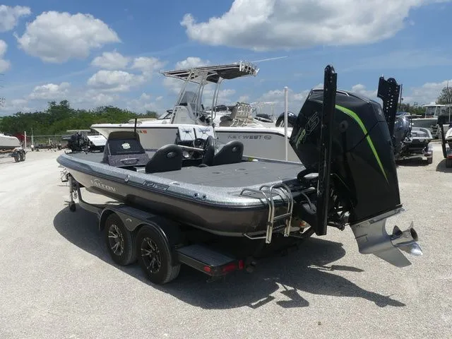 Slide: The Image of 2022 Falcon Bass Boats F21 TE on trailer, exterior view. - 6