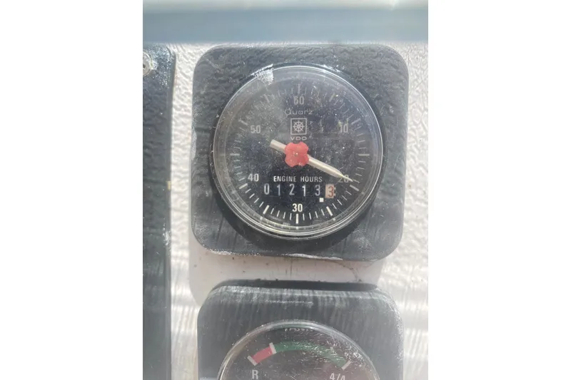 Slide: The Image of Close-up of engine hour meter on 2002 Beneteau Oceanis Clipper 361 sailboat. - 23
