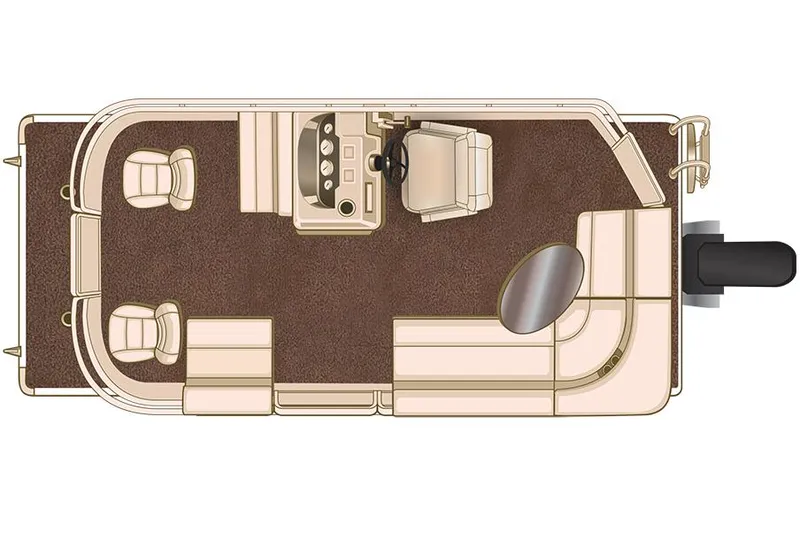 Slide: The Image of Manufacturer Provided Image: 2016 SunChaser Oasis Fish 820 Cruise-N-Fish boat layout with seating and helm. - 13