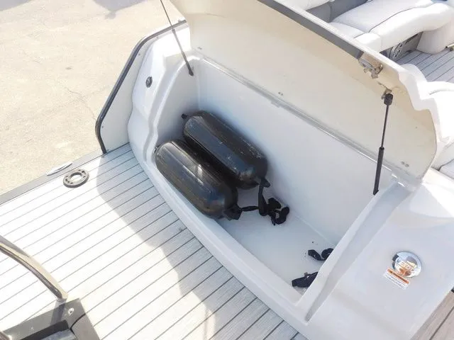 Slide: The Image of Storage compartment in Avalon Ambassador Funship 27' boat, 2020 model. - 15