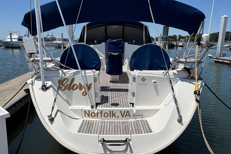 Slide: The Image of Jeanneau Sun Odyssey 45.2 sailboat docked in Norfolk, VA, 1998 model. - 2