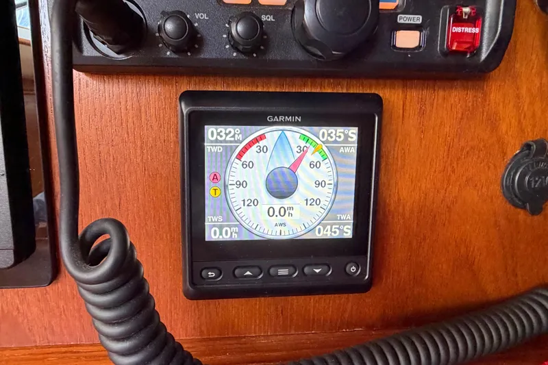 Slide: The Image of Garmin navigation display on 1998 Jeanneau Sun Odyssey 45.2 sailboat dashboard. - 45