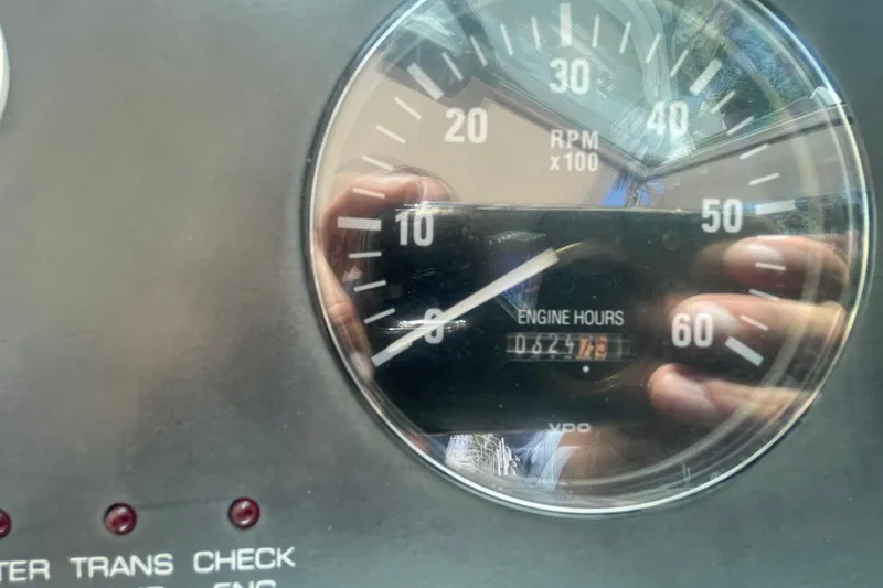 Slide: The Image of Close-up of Tiara Yachts 2900 Coronet tachometer showing engine hours. - 43