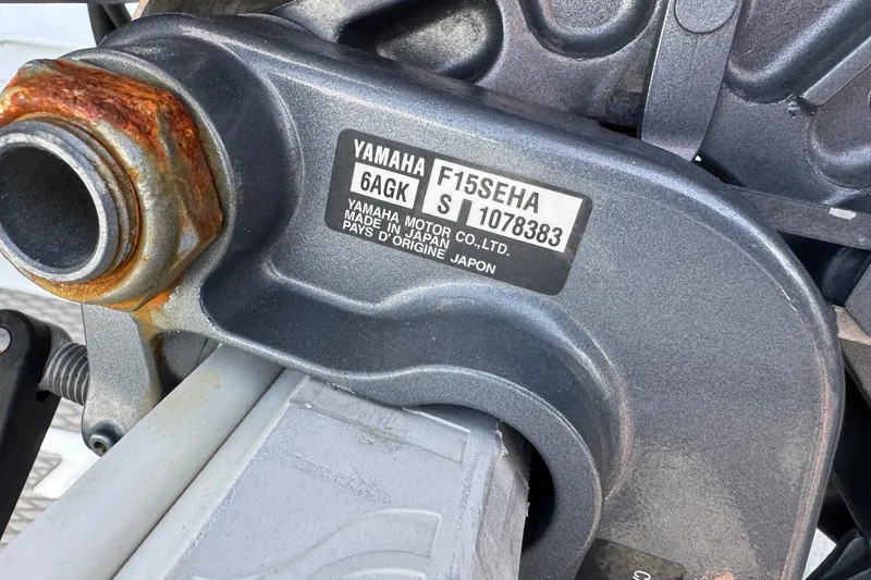 Slide: The Image of Close-up of Yamaha motor part on 2023 Highfield Ultralite 310 boat. - 13