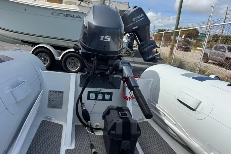 Slide: The Image of 2023 Highfield Ultralite 310 inflatable boat with Yamaha 15HP outboard motor. - 19