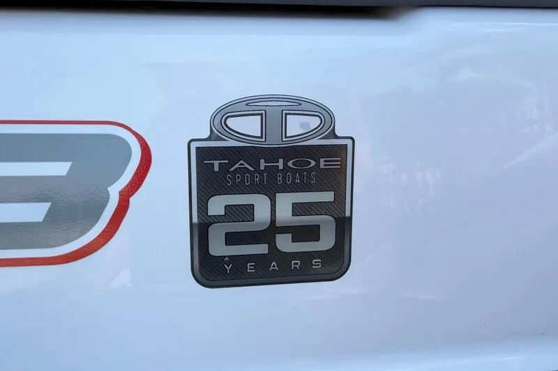 Slide: The Image of 2023 Tahoe T18 boat badge celebrating 25 years of Tahoe Sport Boats. - 12
