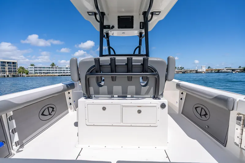 Slide: The Image of 2026 Sea Born LX27 Center Console boat interior with ocean view. - 54