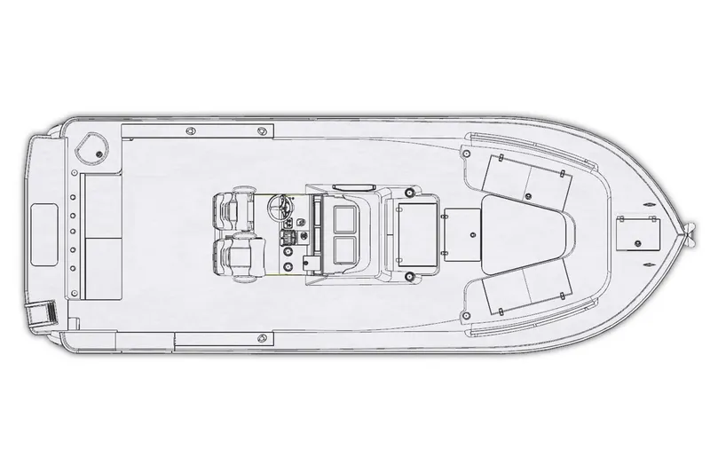 Slide: The Image of Manufacturer Provided Image: Manufacturer Provided Image: Top view schematic of a 2025 Sea Born LX26 Center Console boat layout. - 60