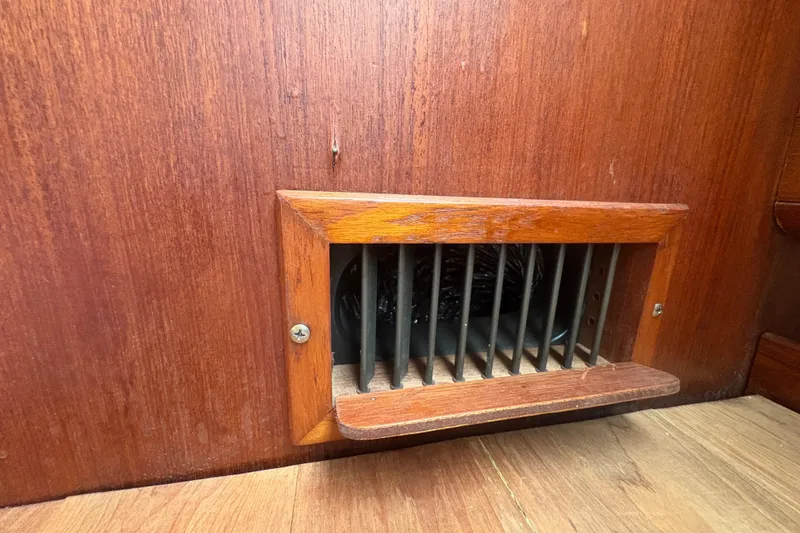 Slide: The Image of Wooden vent detail on 1989 Hunter Vision 32 sailboat interior. - 72