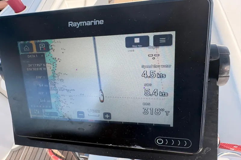 Slide: The Image of Raymarine navigation display on a 2010 Beneteau Oceanis 46 sailboat. - 15