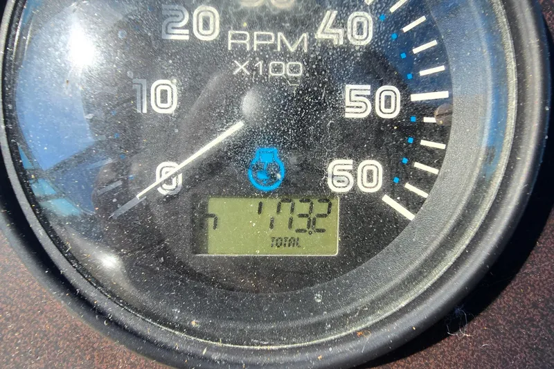 Slide: The Image of Close-up of a 2006 Carver 36 Mariner tachometer showing 1732 total hours. - 10