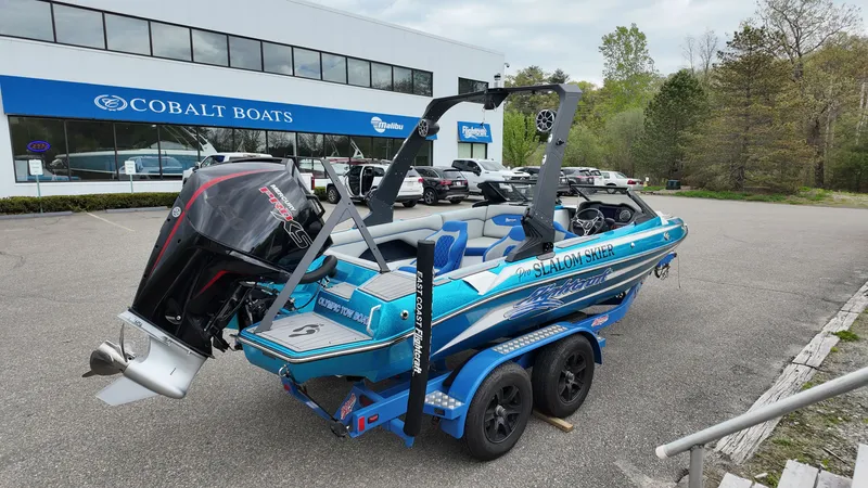 Slide: The Image of 2025 Flightcraft boat outside Cobalt Boats building. - 6