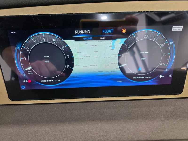 Slide: The Image of Digital dashboard of Bennington 25QFB ESP TRI PB 2026. - 23