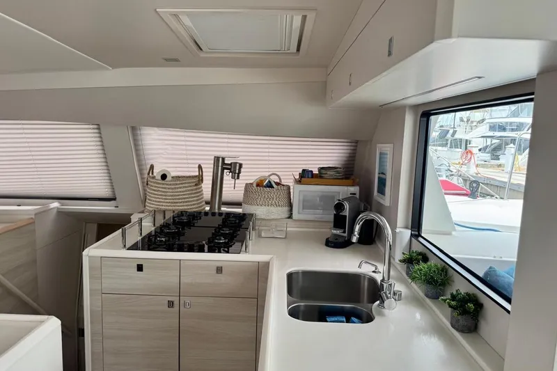 Slide: The Image of Modern kitchen interior of 2021 Catana 53 yacht with sleek design and appliances. - 39