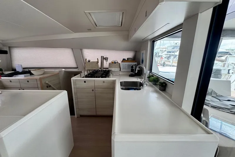 Slide: The Image of Modern kitchen interior of 2021 Catana 53 yacht with sleek countertops and appliances. - 43