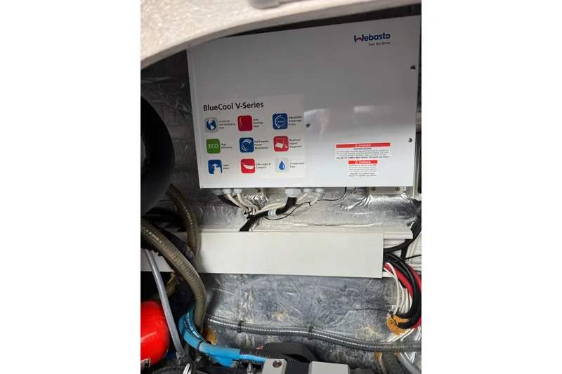 Slide: The Image of Webasto BlueCool V-Series unit in a 2021 Catana 53 yacht engine room. - 69