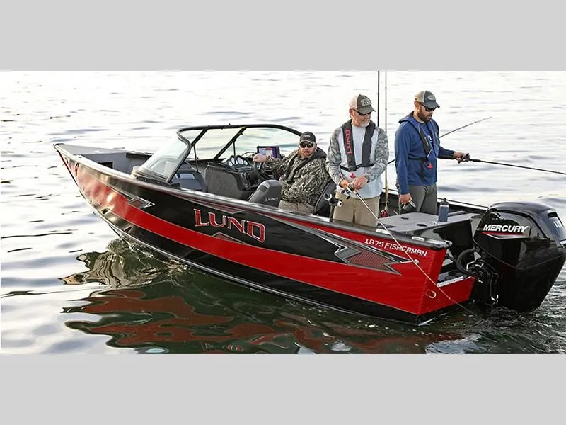 The Image of Lund 1875 Fisherman Sport boat 2026 on water with anglers. - 1