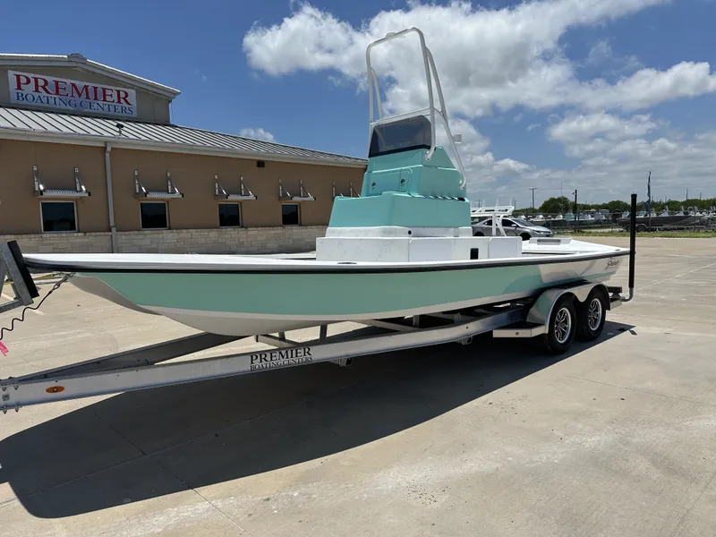 Slide: The Image of 2026 Shoalwater 23' Catamaran on trailer at Premier Boating Centers. - 3