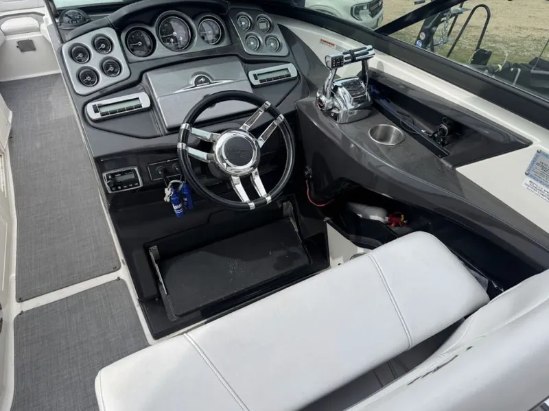 Slide: The Image of Interior of 2011 Monterey 328SS Super Sport with steering console. - 9
