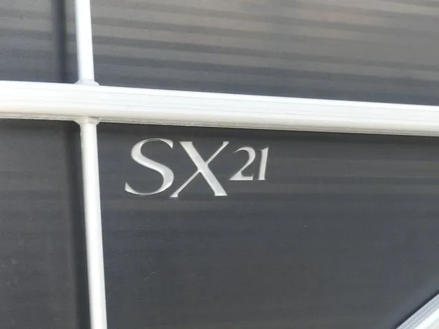 Slide: The Image of Close-up of Bennington 21 SFX Premium 2016 boat model emblem. - 8