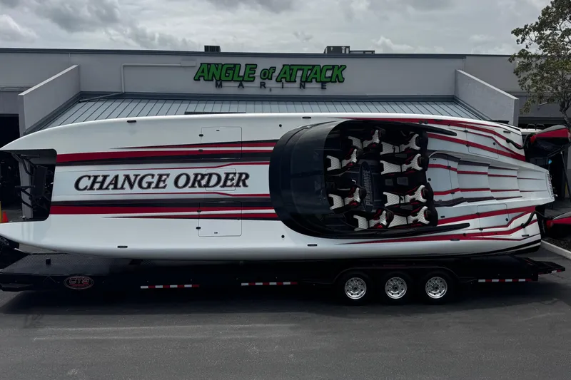 The Image of 2025 Performance Powerboats P420 on trailer at Angle of Attack Marine. - 1