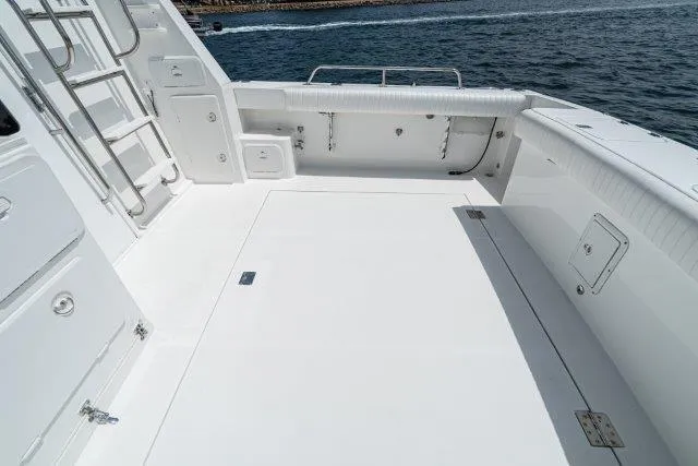 Slide: The Image of Spacious deck of 2011 Skipjack 300 Flybridge boat with ocean view. - 30