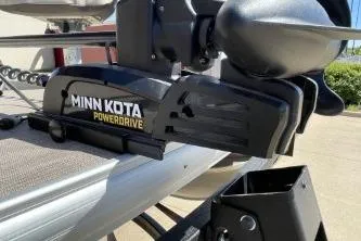 Slide: The Image of Minn Kota PowerDrive motor on 2022 Sun Tracker Fishin' Barge 20 DLX pontoon boat. - 5