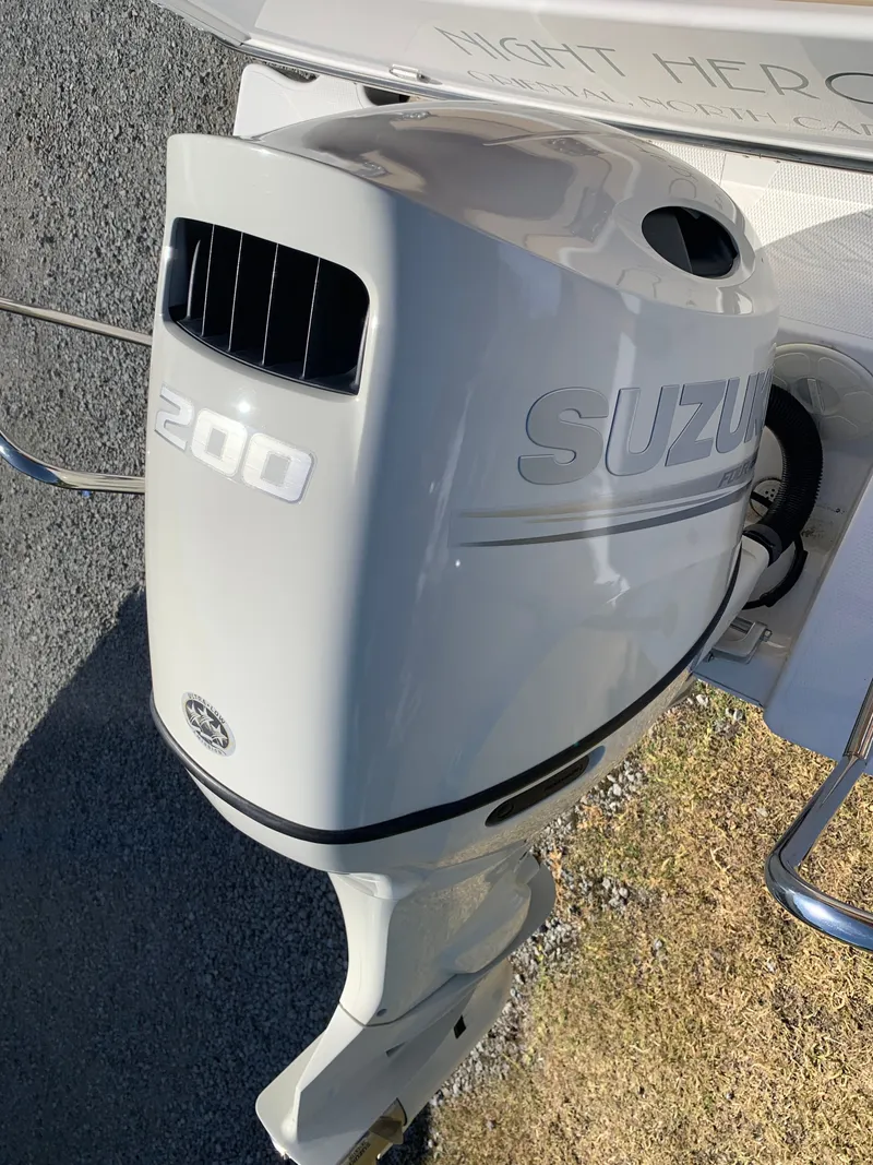 Slide: The Image of Suzuki 200 outboard motor on 2018 Ranger Tugs R-23. - 45