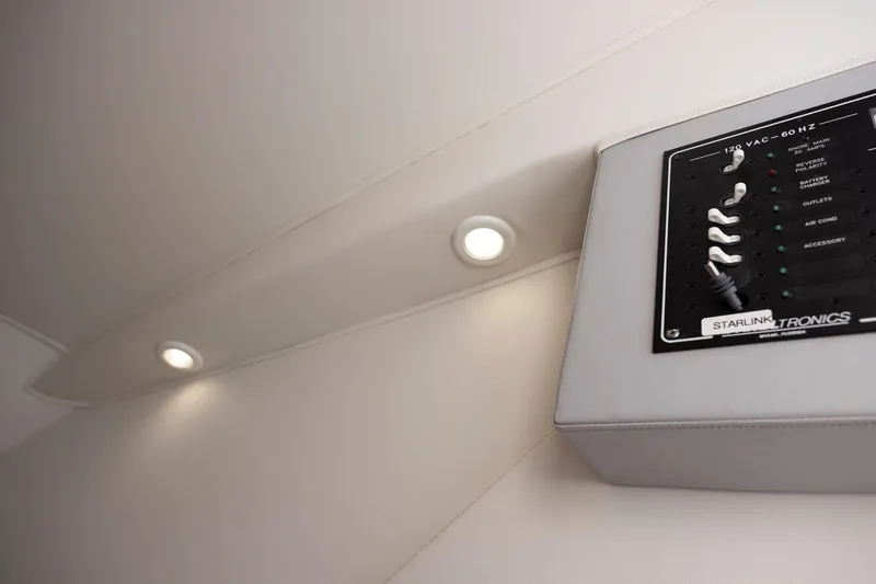 Slide: The Image of Electrical panel and recessed lights in 2013 Zeta Elle 34 Custom interior. - 35