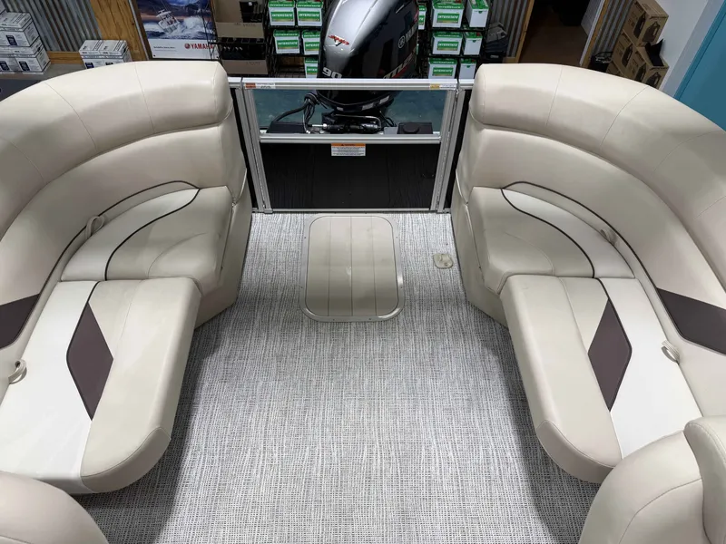 Slide: The Image of Interior of a 2022 G3 SELECT 20 C boat with beige seating. - 14