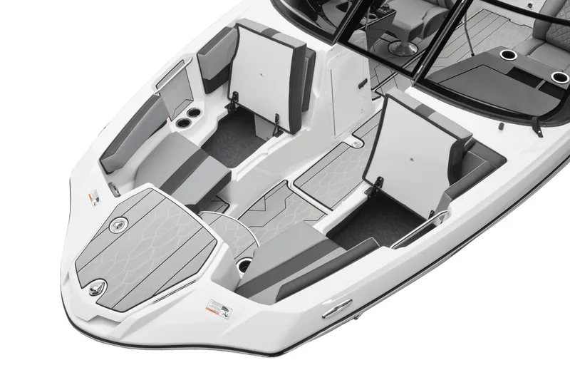 Slide: The Image of 2026 Yamaha Boats 222XD interior, featuring sleek seating and modern design elements. - 7