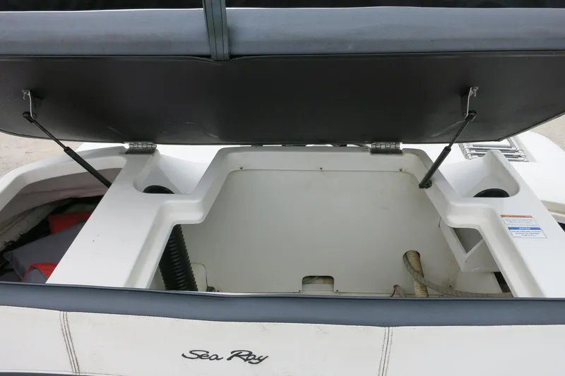 Slide: The Image of Open storage compartment of 2017 Sea Ray SPX 190 Outboard boat. - 29